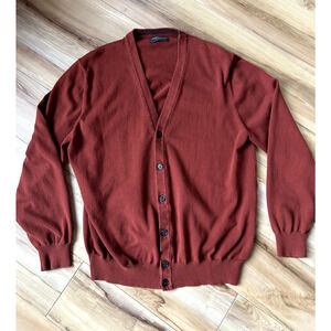 John Bartlett Consensus Men’s L Cotton Button Cardigan Sweater Normcore Academia